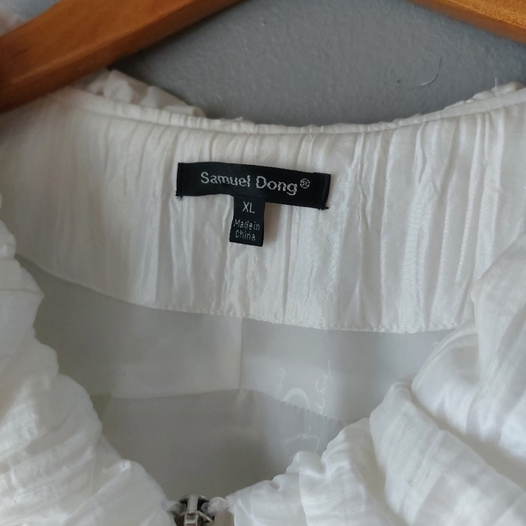 Samuel Dong crepe bubble trench coat Size XL white - Picture 5 of 10